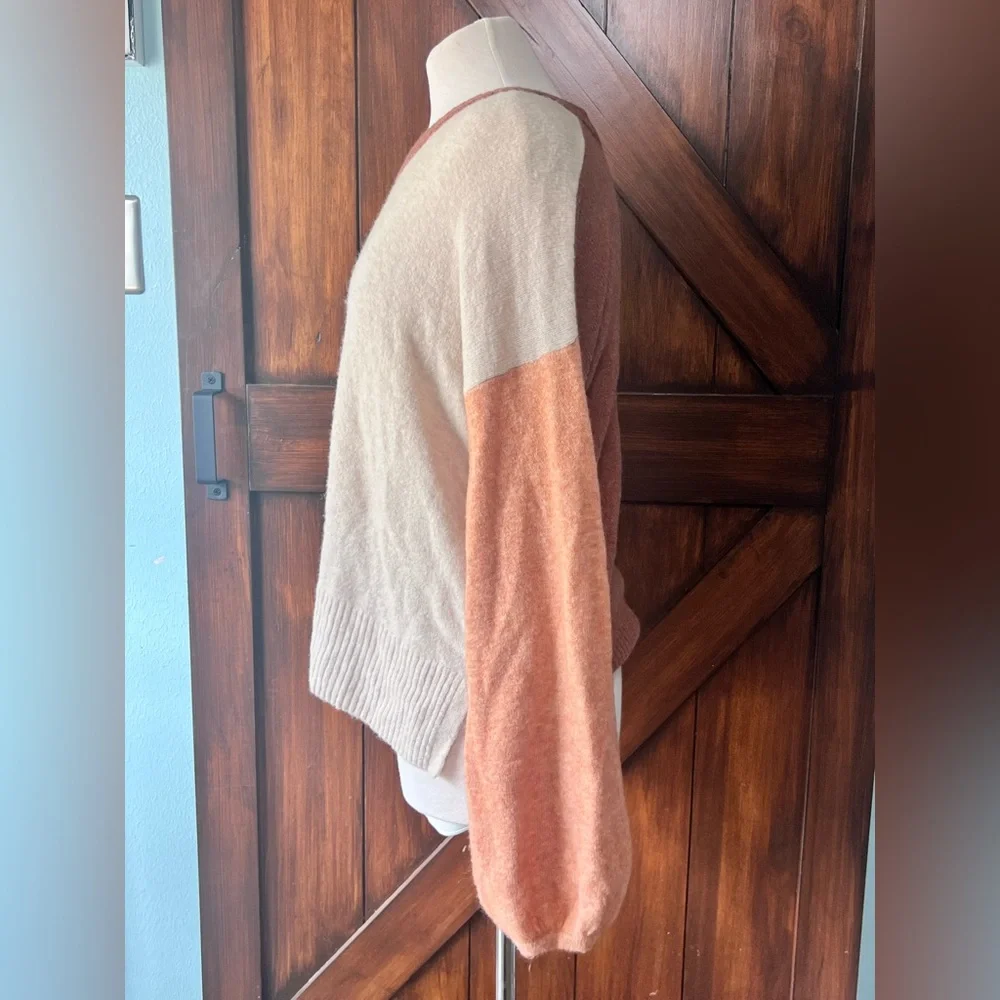 Madewell Tan Brown Colorblock Women's XS Sweater Super Soft‎ Boho Casual